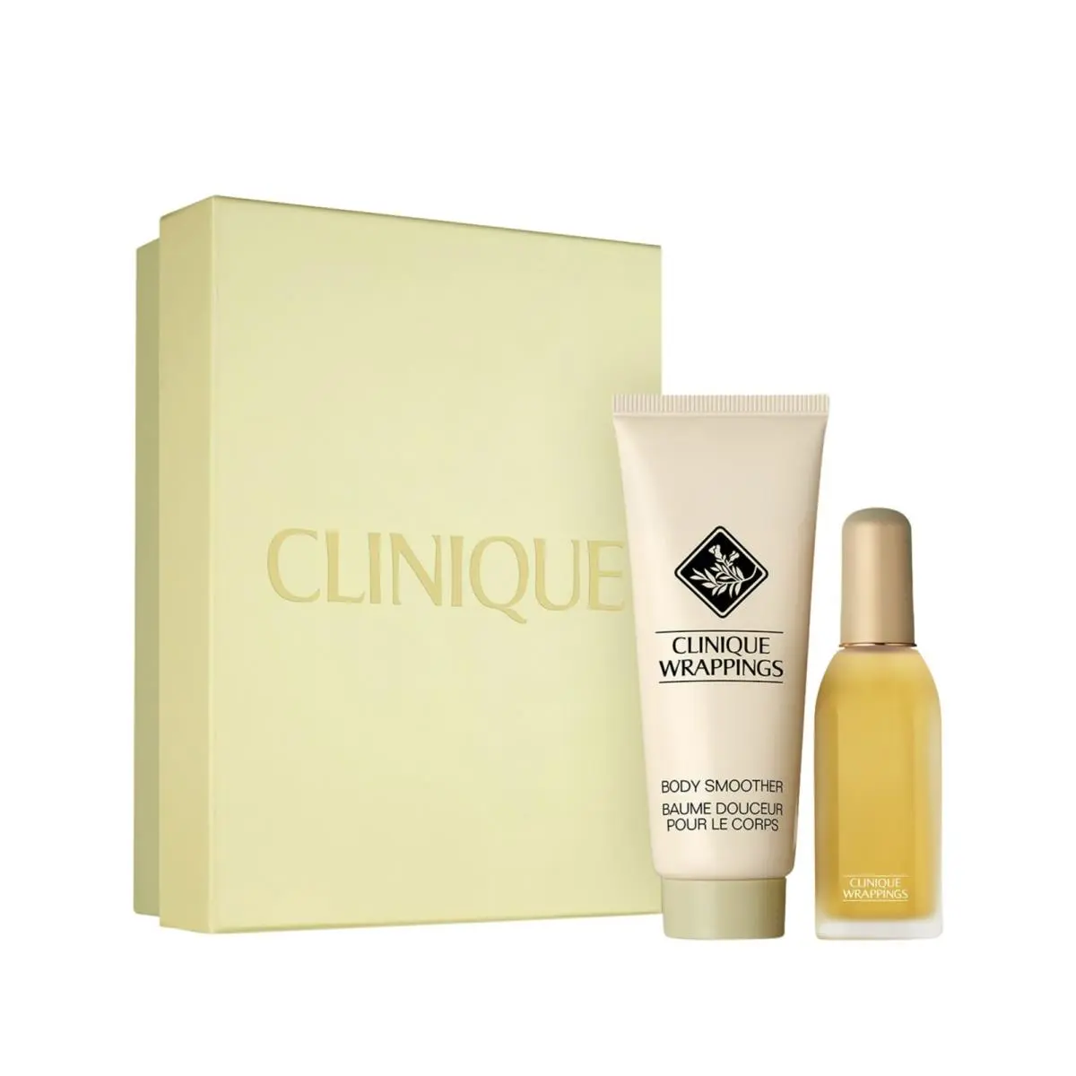 Clinique Wrappings Women 2pc Set .85 oz Perfume + 3.4 oz Body Smoother Lotion