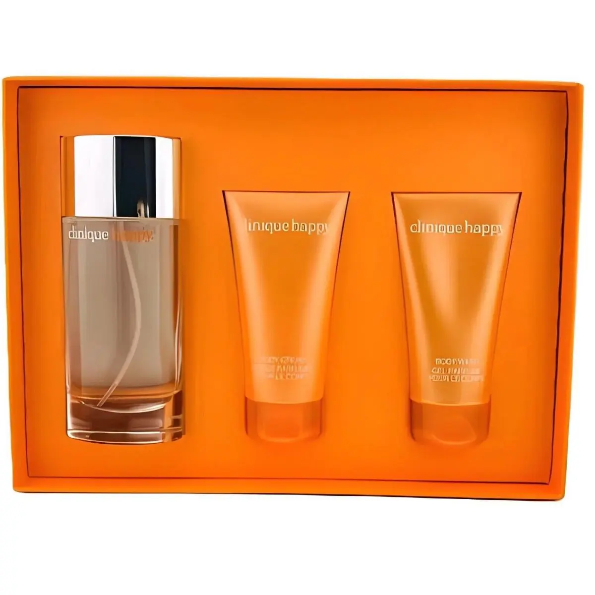 Clinique Absolutely Happy Women 3pc Set: 3.4oz Perfume Sp 2.5 Body Cream Wash