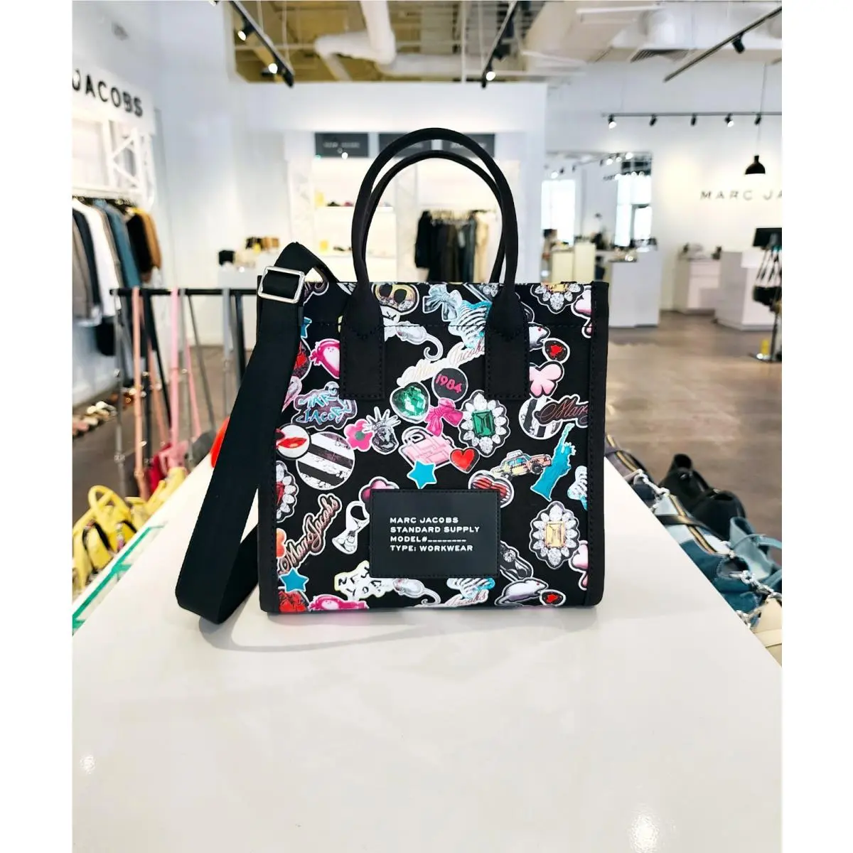 Marc Jacobs Black Canvas Tote Bag Crossbody