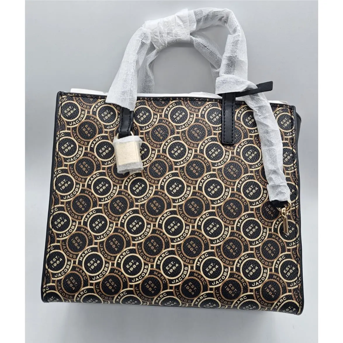 Marc Jacobs Mini Grind Signet Leather Crossbody Tote Handbag MK024034