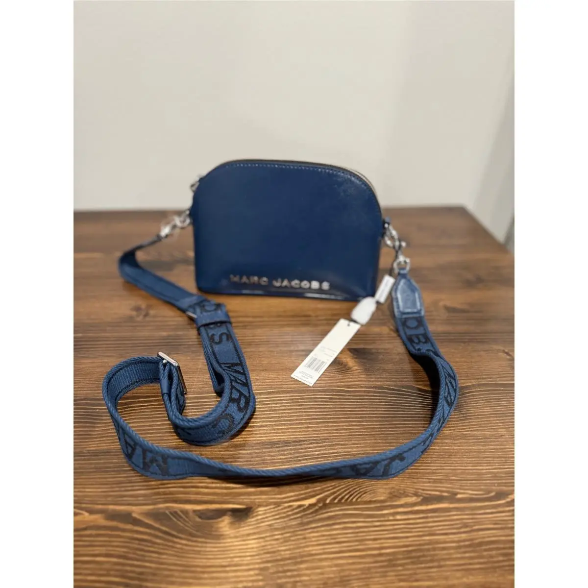 Marc Jacobs Playback Crossbody Bag Azure Blue Iridescent Saffiano Leather
