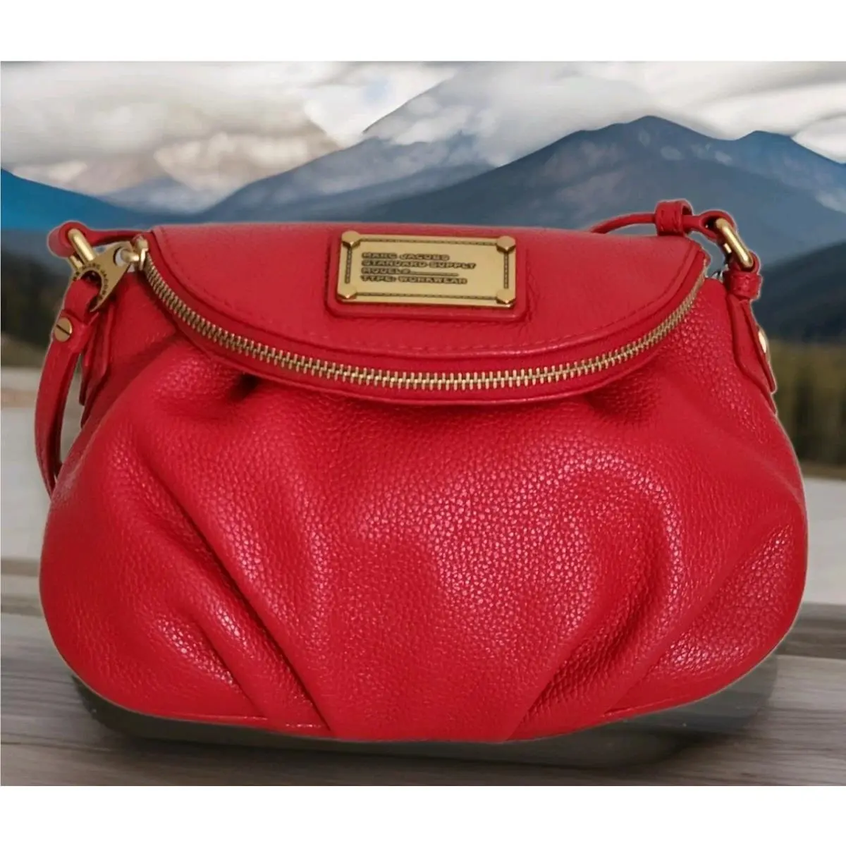 Marc Jacobs Classic Q Natasha Red Leather Small Crossbody Shoulder Bag