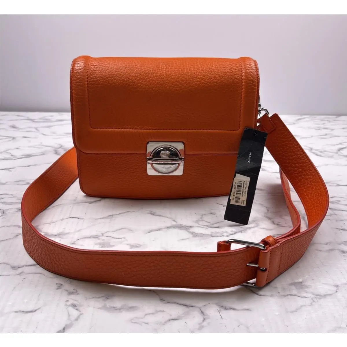 Marc By Marc Jacobs Top Schooly Leather Jax Orange Glow Crossbody Bag