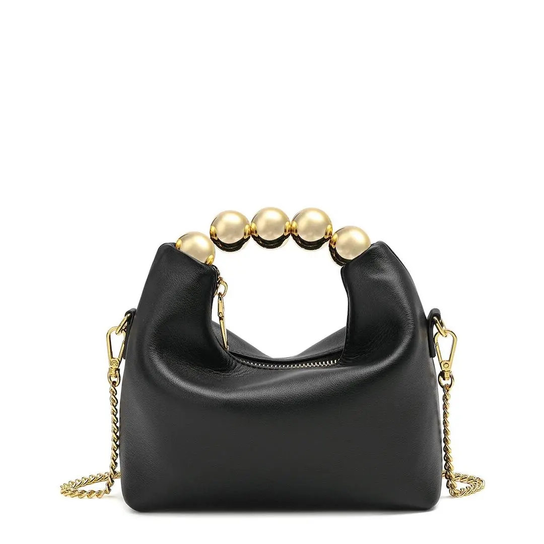 Tiffany Fred Paris Smooth Leather Top Handle Shoulder Bag Women`s Black Ns by Chanel