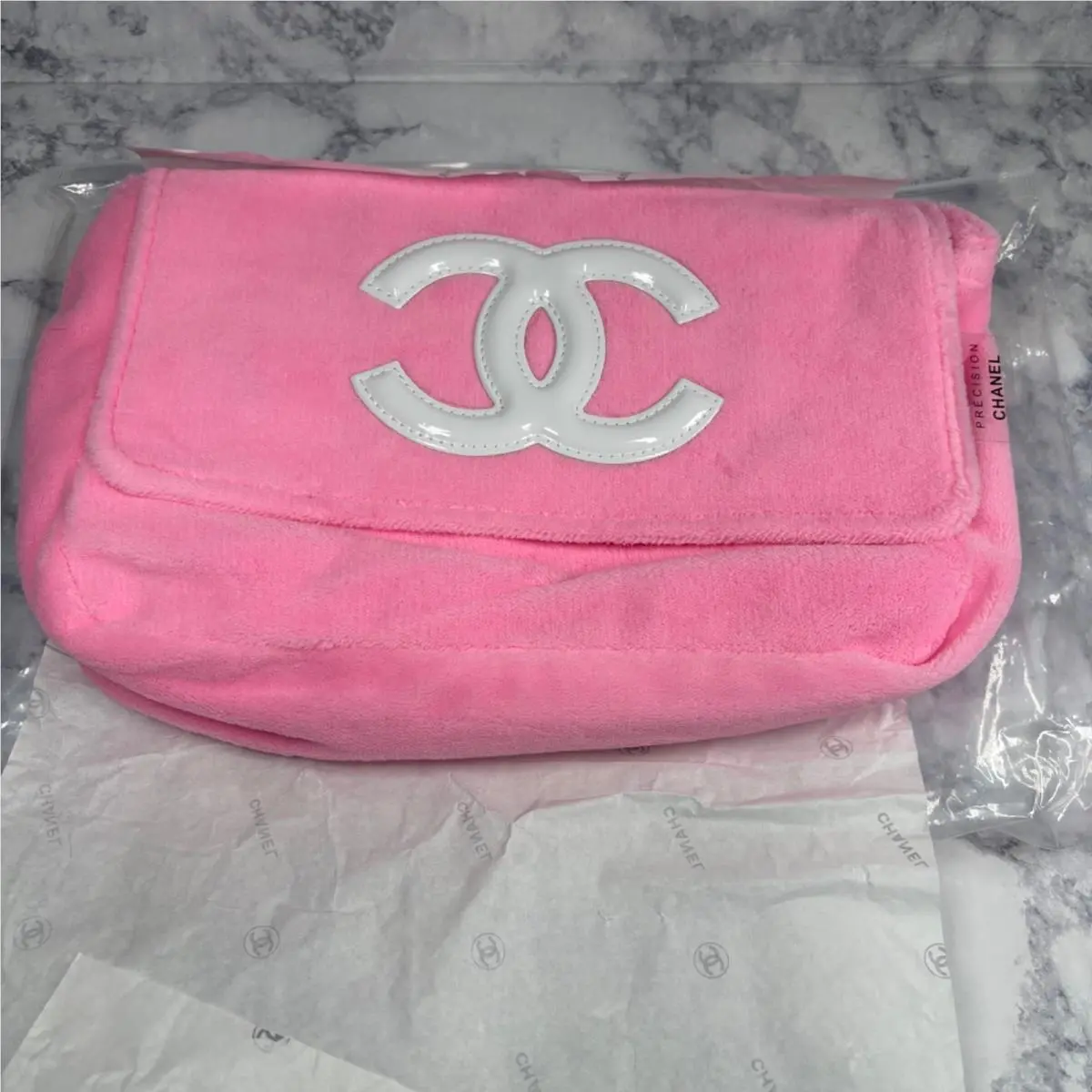 Chanel Precision Fuzzy Vip Barbie Pink Black CC Fuzzy Shoulder Crossbody Bag