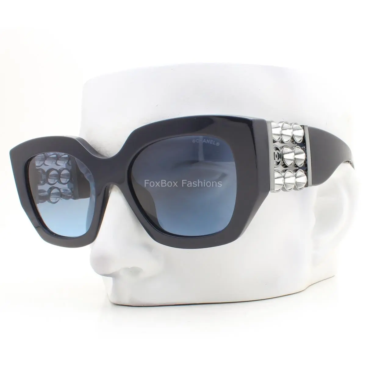 Chanel Sunglasses ch5545A 1462/S2 Glossy Dark Navy Blue Rotating Beads with Case