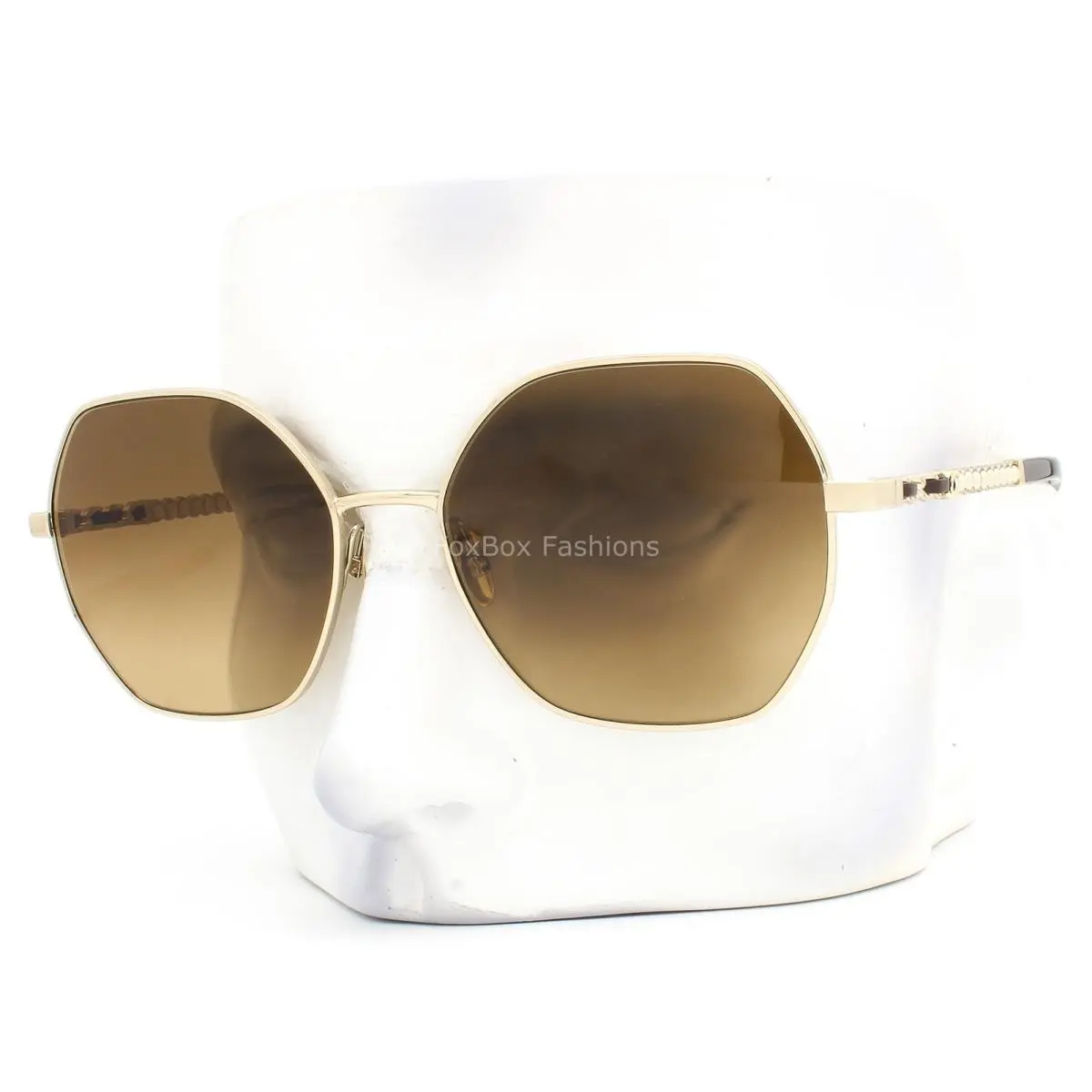 Chanel Sunglasses ch4281QH 422/M2 Glasses Pale Gold Glass Pearls Polarized Wcase