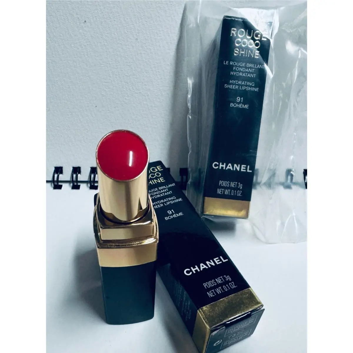 91 Boheme By Chanel Rouge Coco Hydrating Sheer Lip Shine Full S x 1