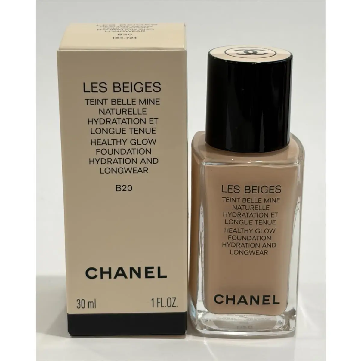 Chanel Les Beiges Healthy Glow Hydration Longwear Foundation B20 1 fl oz 30ml