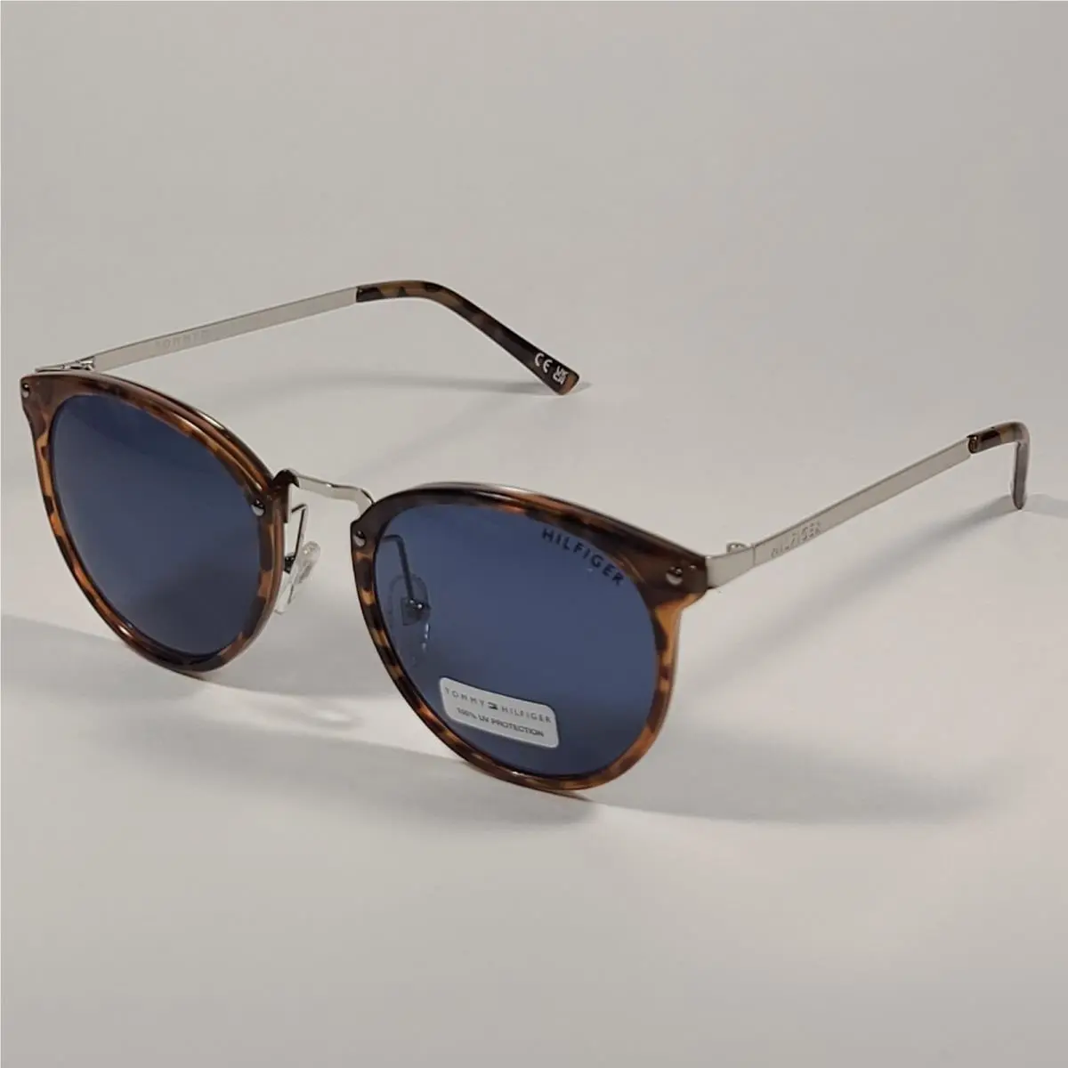 Lilo WP OL556 Round Sunglasses Brown Tortoise Silver Blue Gray by Tommy Hilfiger