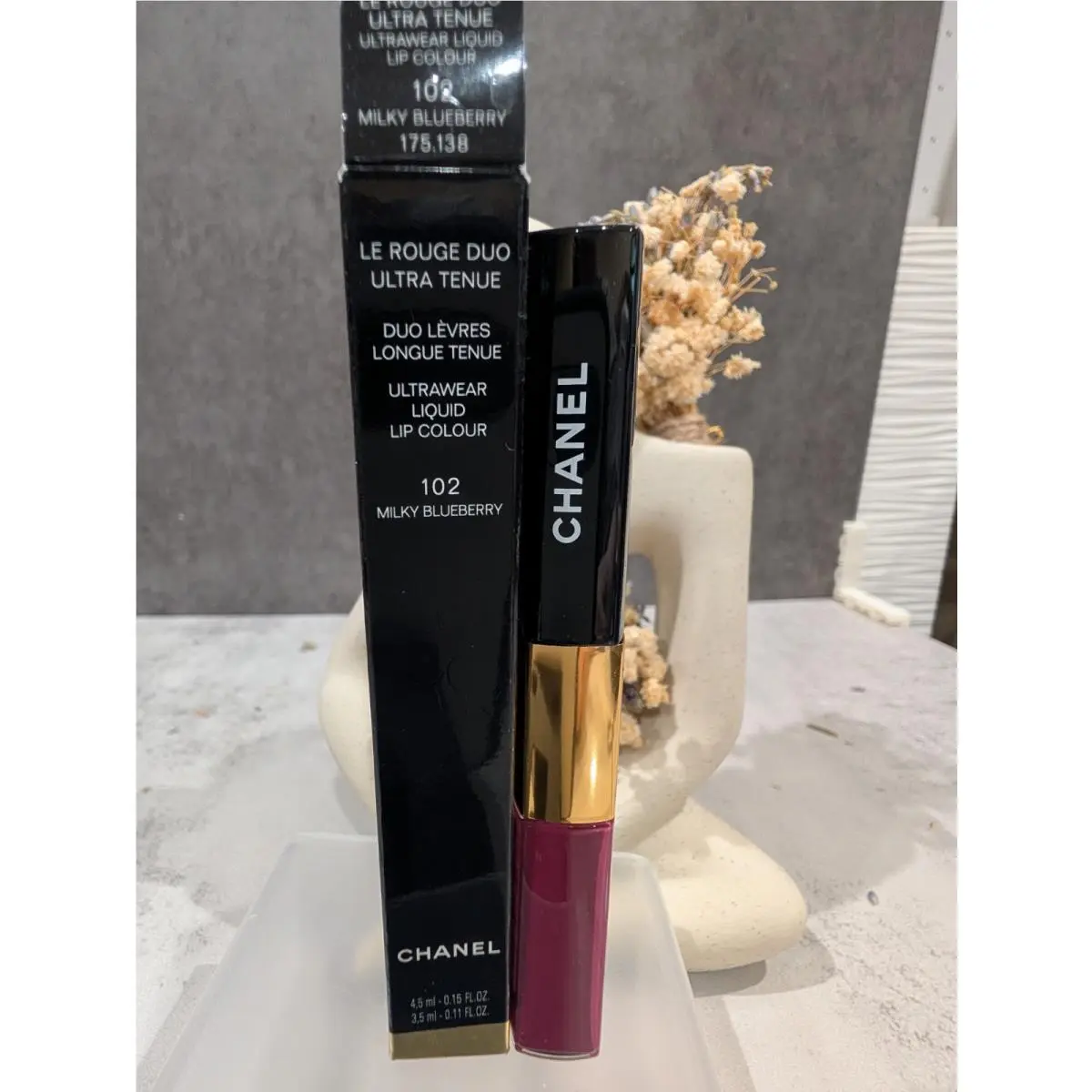 Chanel Le Rouge Duo Ultra Tenue Ultrawear Liquid Lip Color + Gloss 102 Htf Rare
