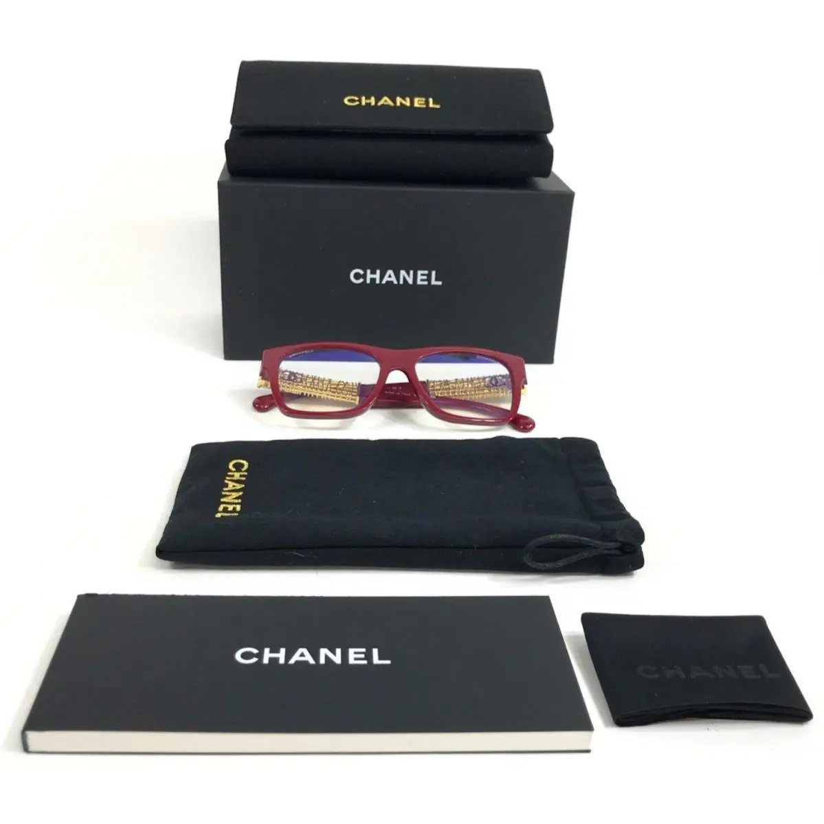 Chanel Eyeglasses Frames 3478-S-A c.1769/SB Dark Red Gold Asian Fit 51-16-140