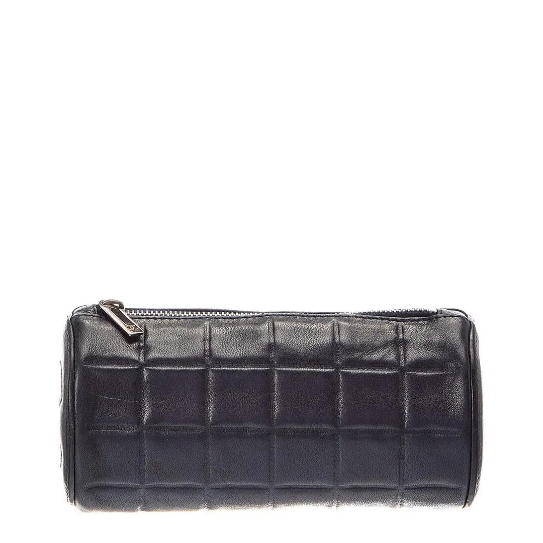 Black Quilted Lambskin Leather Chocolate Bar Pre-loved by Chanel