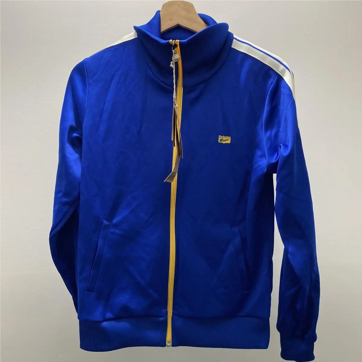 Asics Tiger Vintage 70s 80s Blue White Striped Track Jacket Size Women’s Large