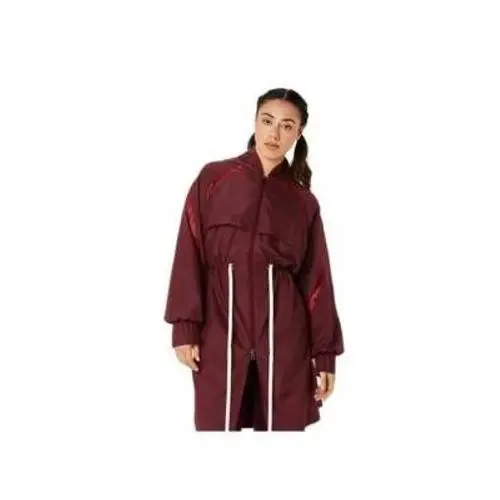 Asics Women`s Nagino Woven Long Jacket Hooded Burgundy MD