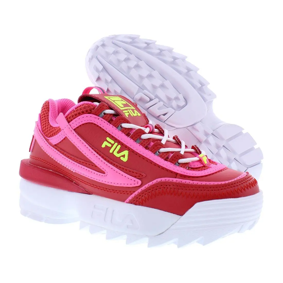 Fila Disruptor Ii Exp Girls Shoes Size 4 Color: Red/pink - Red/Pink, Main: Red