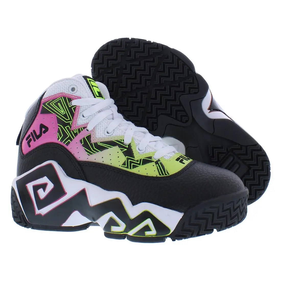 Fila Mb Girls Shoes Size 11 Color: Black/pink/yellow