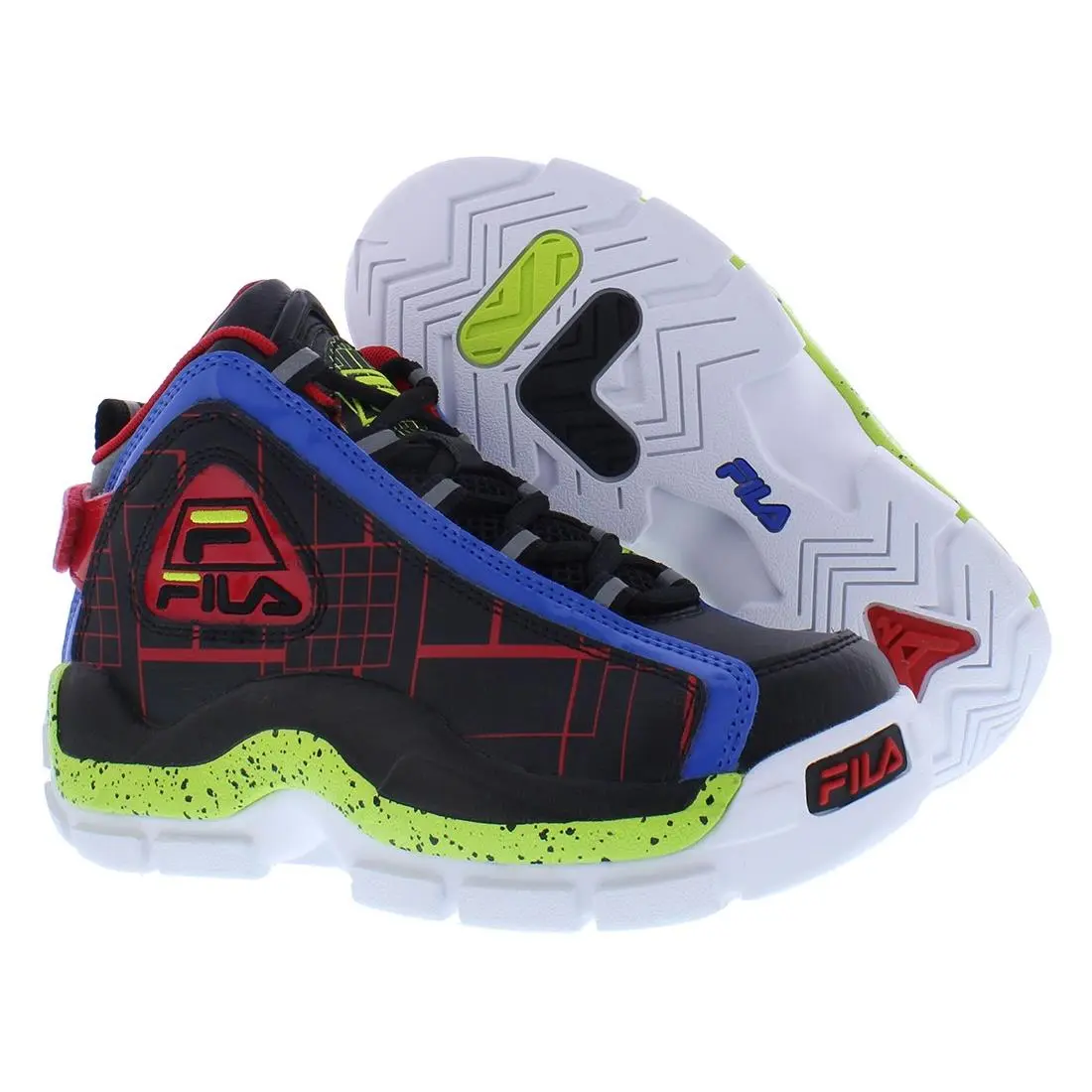Fila Grant Hill 2 Boys Shoes Size 13 Color: Black/red/blue