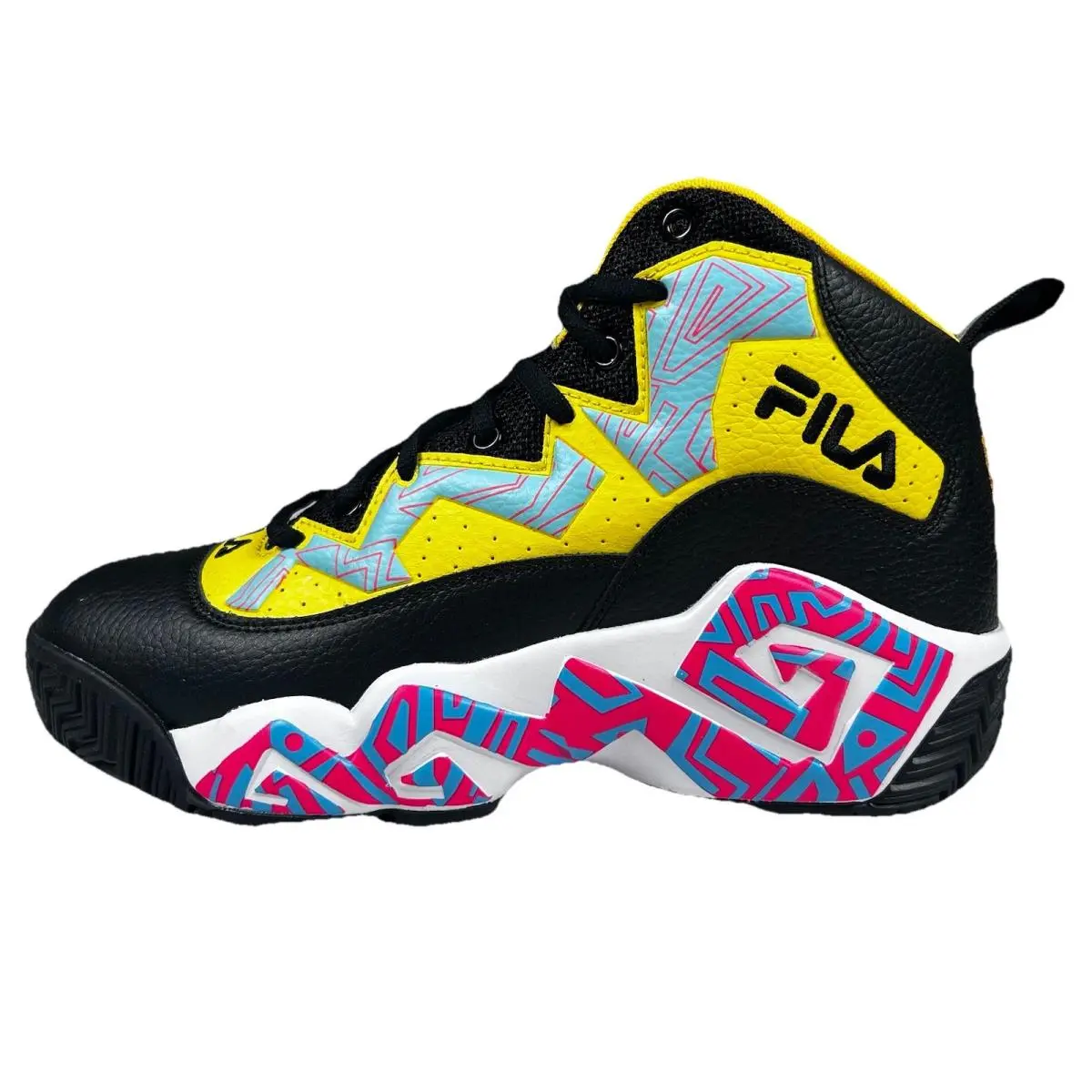 Fila MB Mashburn Basketball Shoe Men`s 9 Black Yellow Performance Sneakers