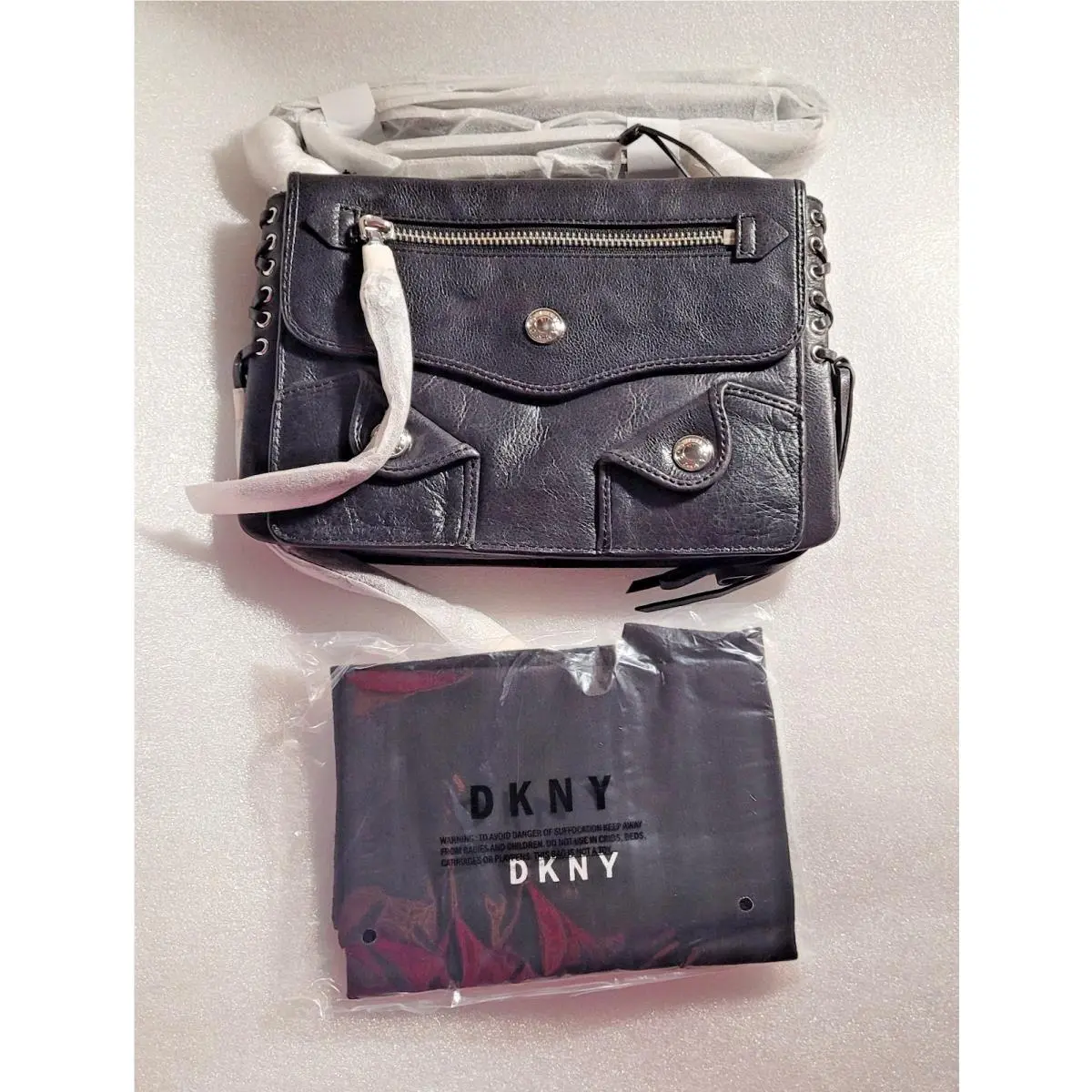 W/tag Dkny Donna Karan York Black Dana Lace-up Tassel Chic Crossbody Bag by DKNY