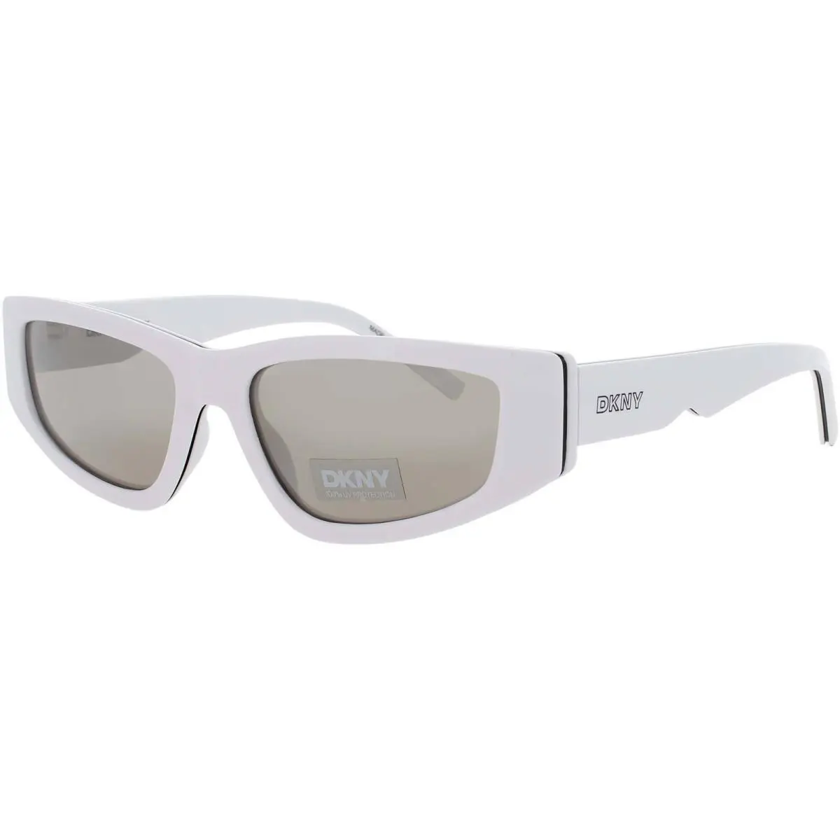 Dkny Women`s Sunglasses White Acetate Cat Eye Shape Full Rim Frame DK560S 100