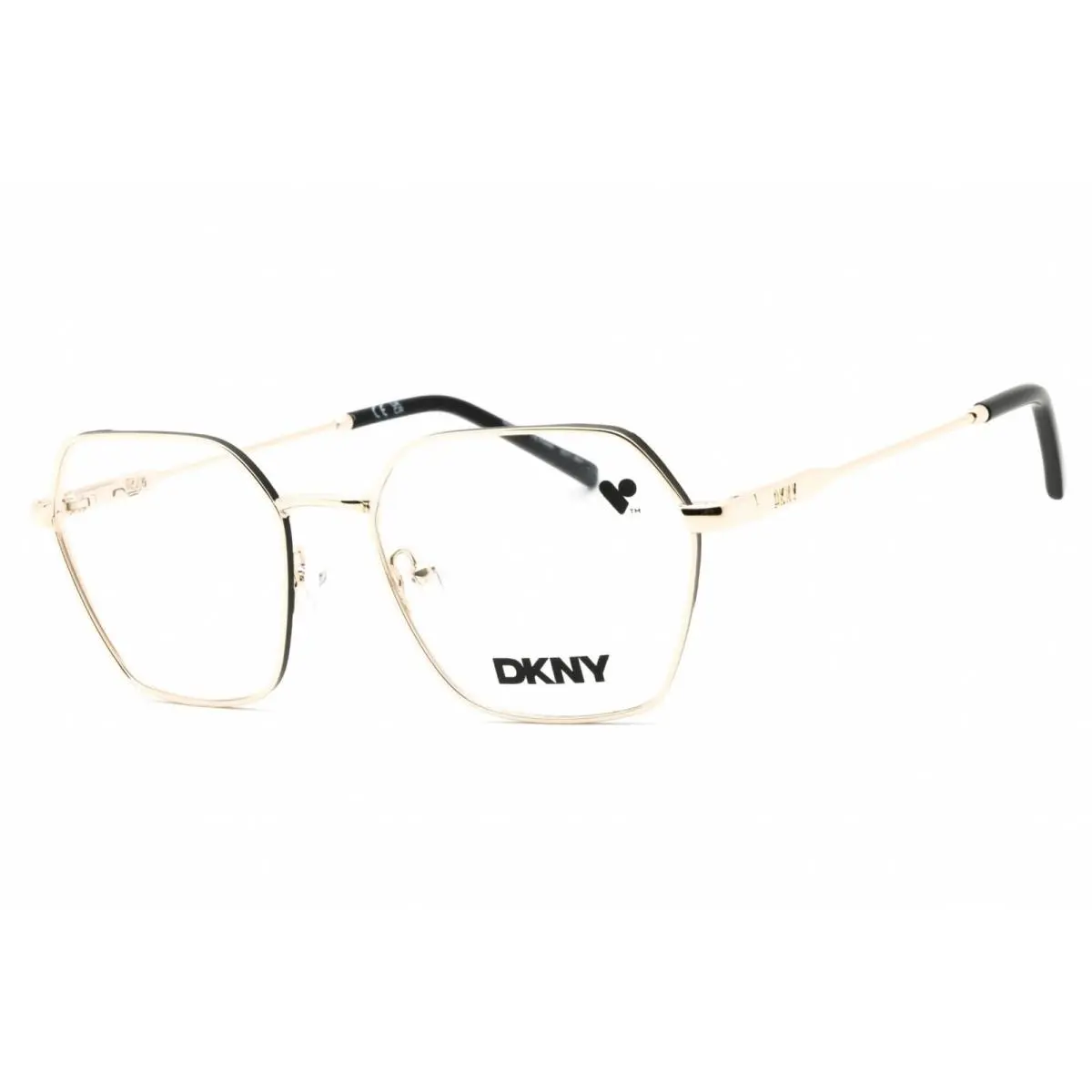 Dkny Women`s Eyeglasses Gold Metal Rectangular Shape Full Rim Frame DK1033N 717