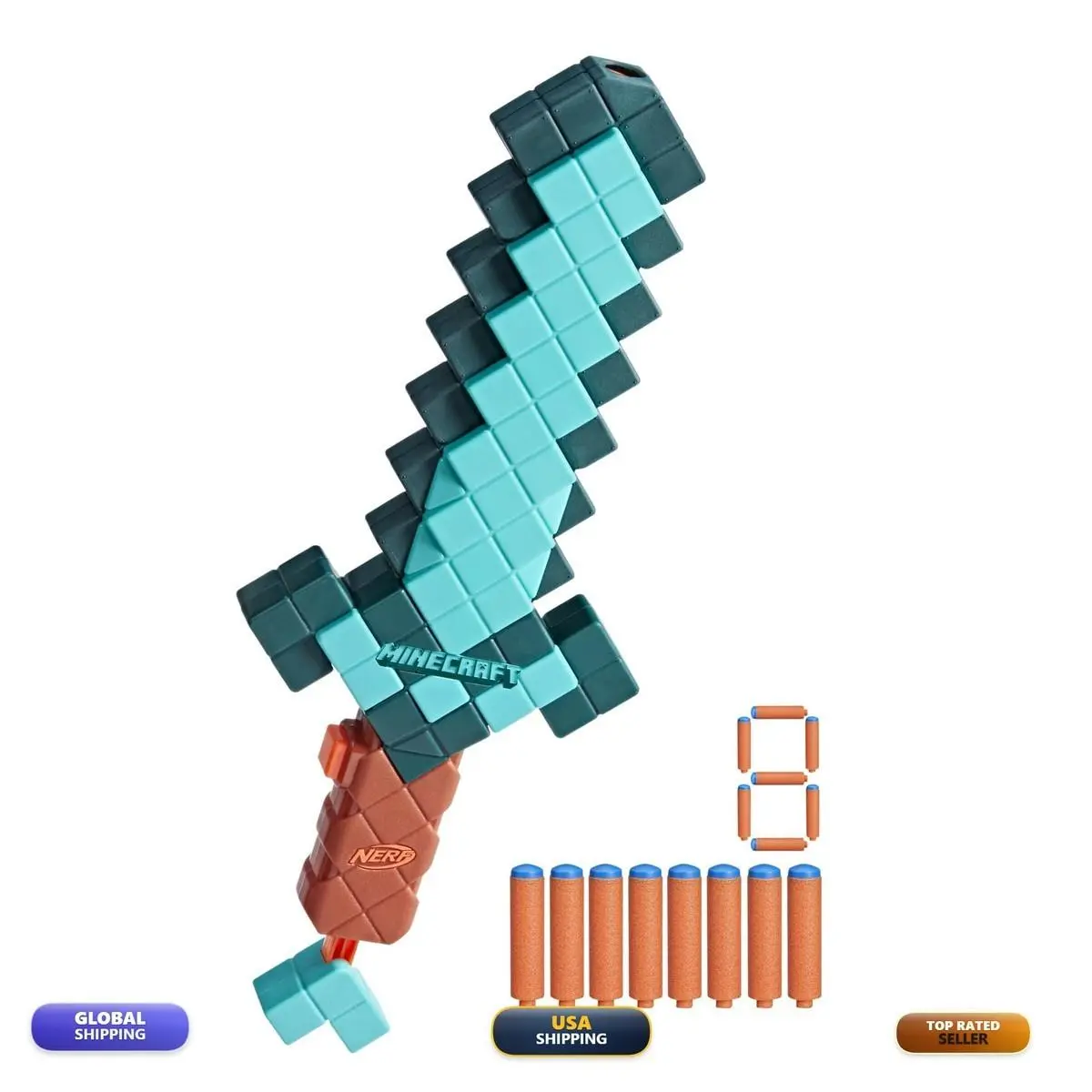 Nerf Minecraft Sword Dart Blaster with 8 N1 Darts