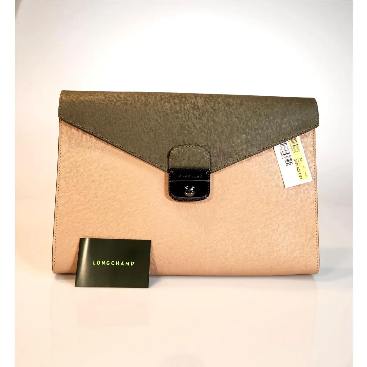Longchamp Le Pliage Heritage Leather Clutch A4 Envelope Colorblock France