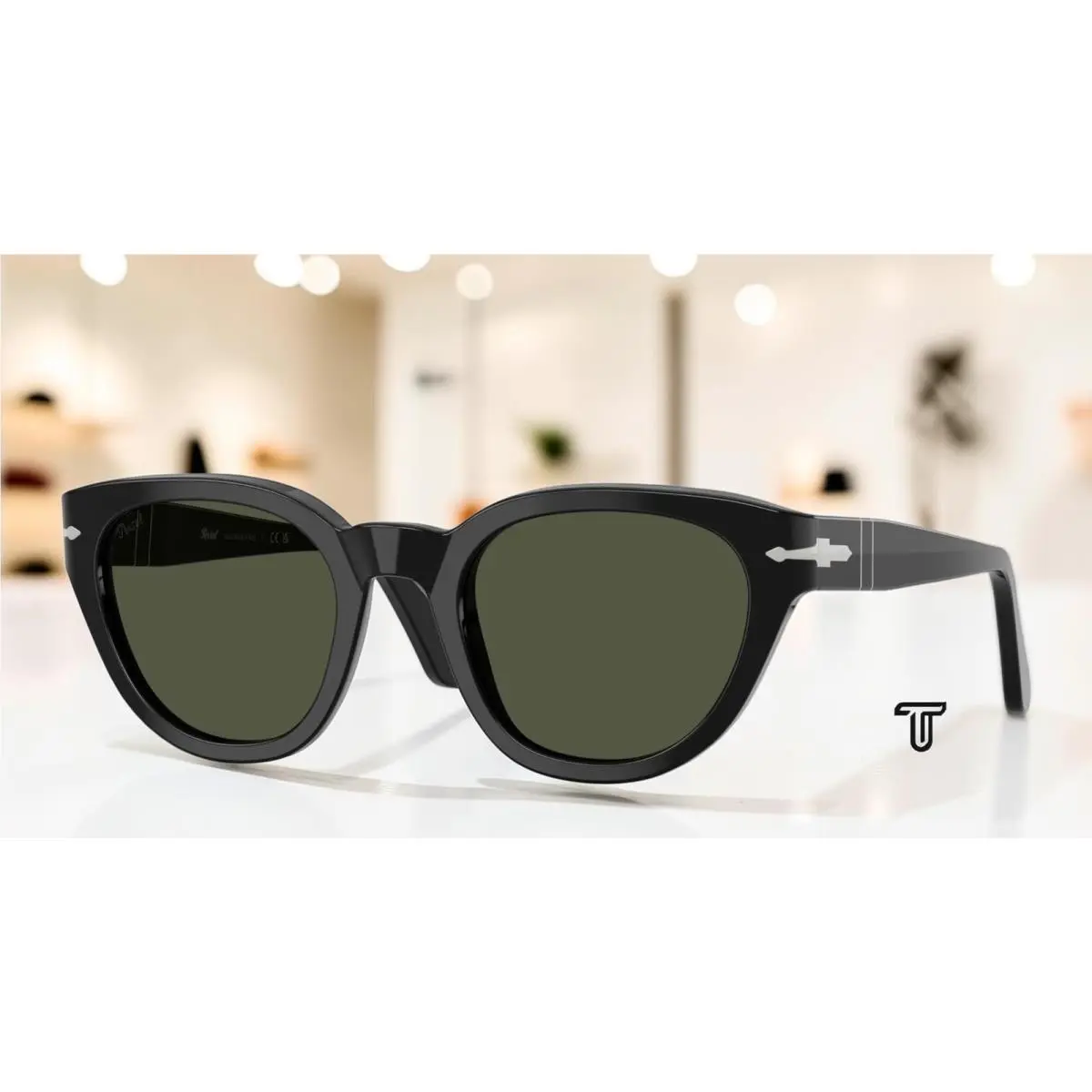 PO3379S 95 31 Black Green 51 mm Unisex Sunglasses by Persol
