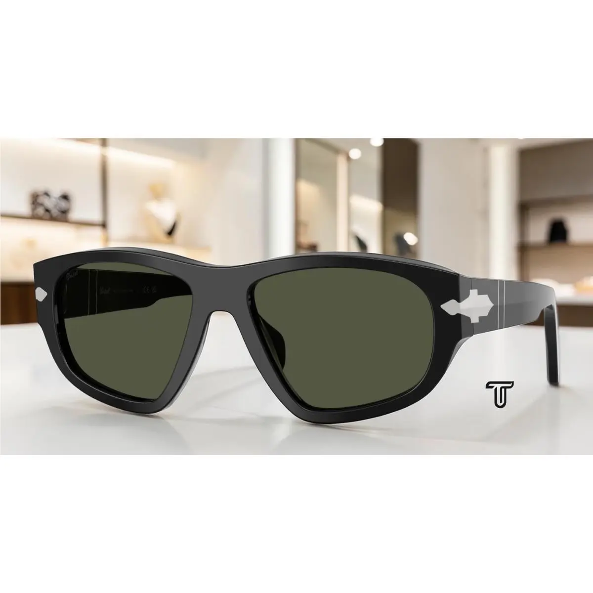 PO0050S 95 31 Black Green 55 mm Unisex Sunglasses by Persol