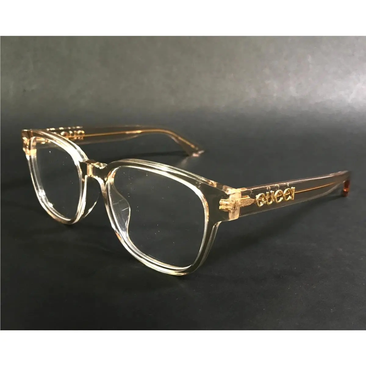 Eyeglasses Frames GG1746OA 002 Transparent Pink Square Full Rim 52-18-145 by Gucci