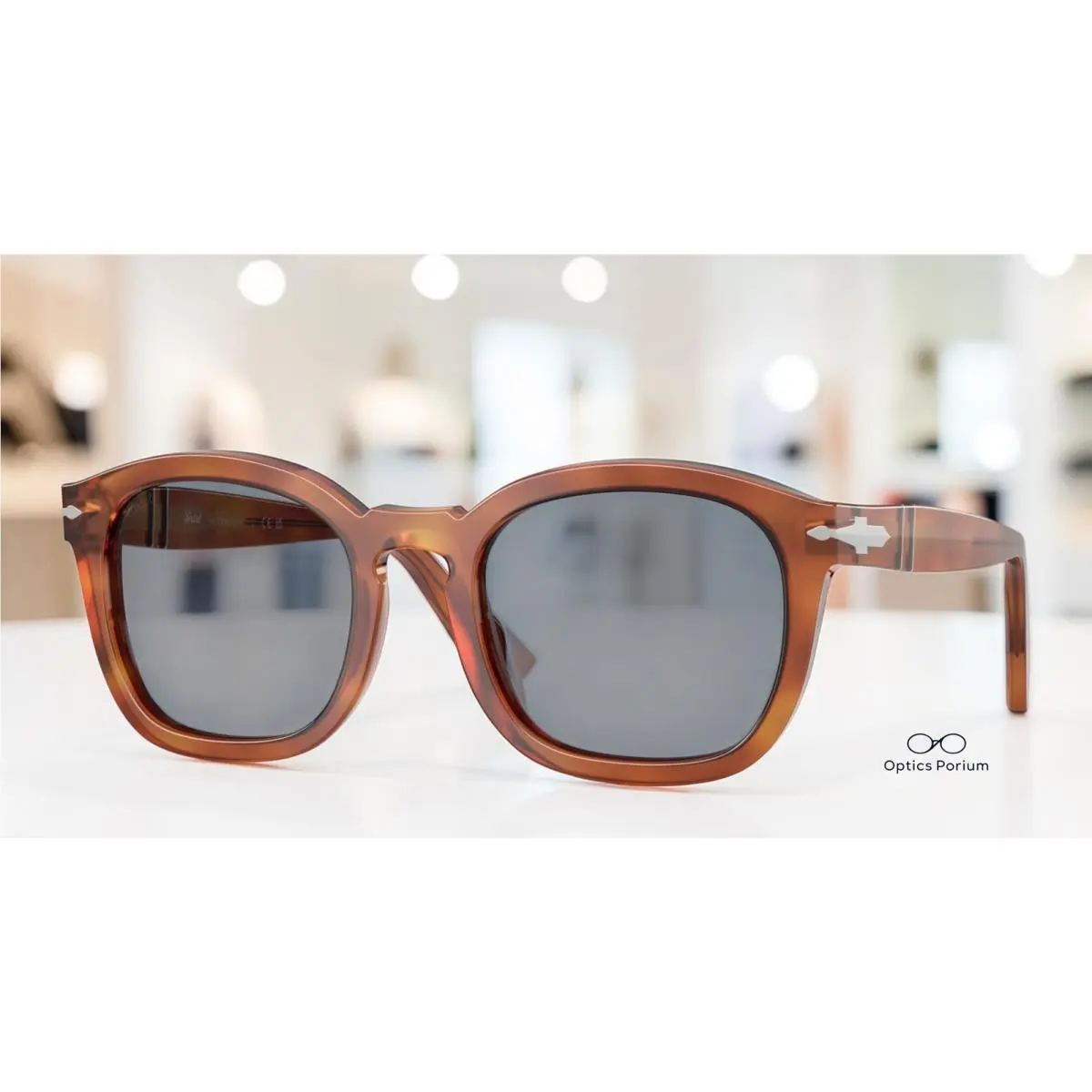 PO0082S 96 56 Terra Di Siena Light Blue 54 mm Unisex Sunglasses by Persol