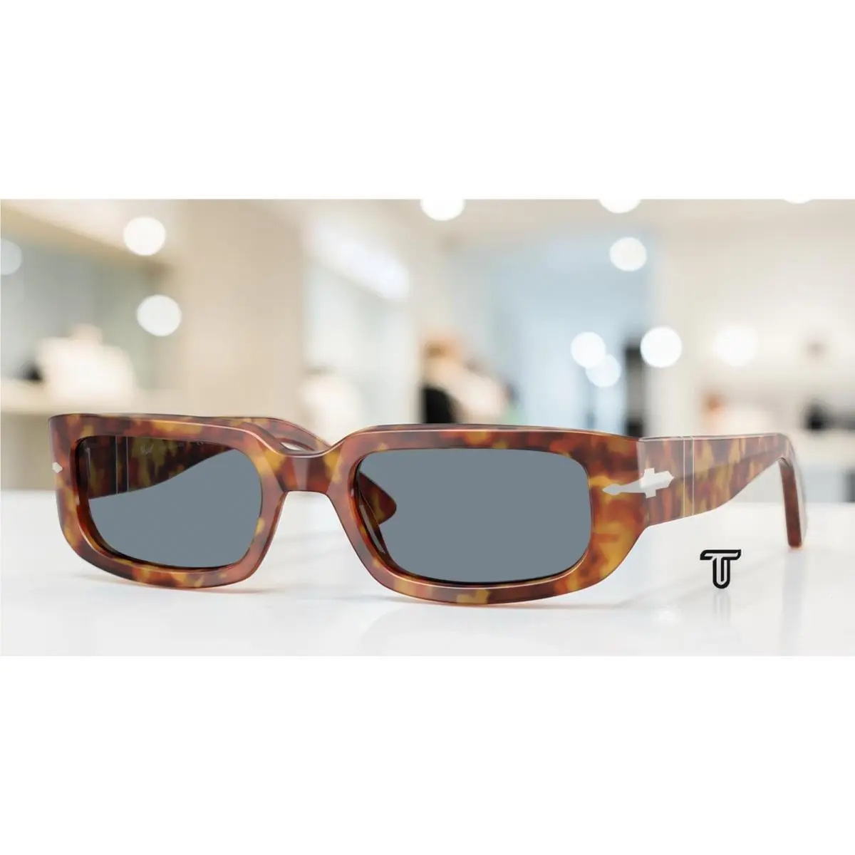 PO3385S 106 56 Mel Brown Tortoise Light Blue 55 mm Unisex Sunglasses by Persol