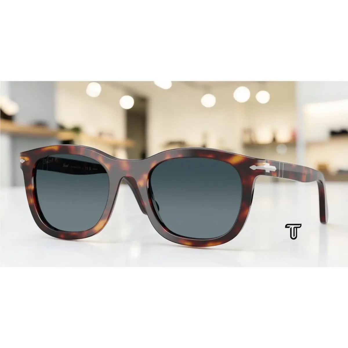 PO3395S 24 S3 Havana Blue Gradient Blue Polarized 52 mm Unisex Sunglasses by Persol