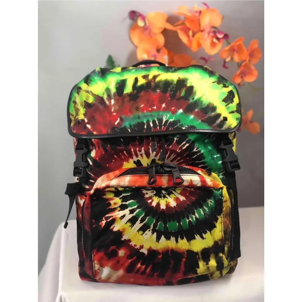 Valentino Garavani Tie Dye Flap Top Nylon Lightweight Backpack