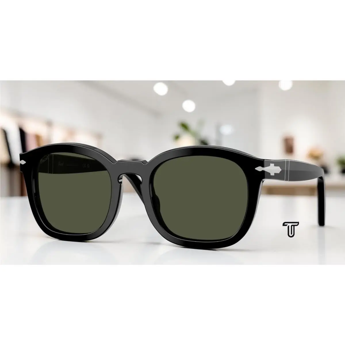 PO0082S 95 31 Black Green 54 mm Unisex Sunglasses by Persol
