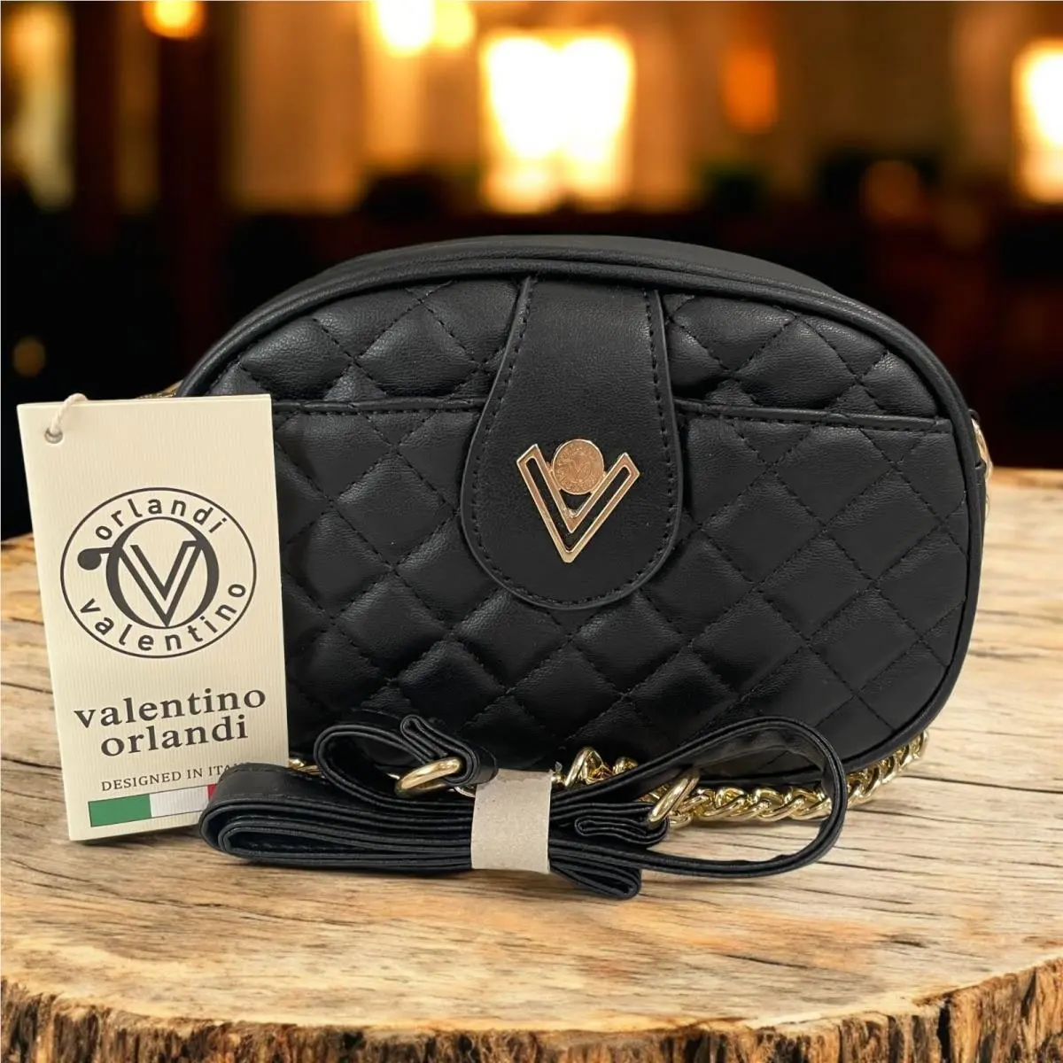 Orlandi Quilted Black Crossbody Bag Royalcore Coquette Elegant Purse by Valentino