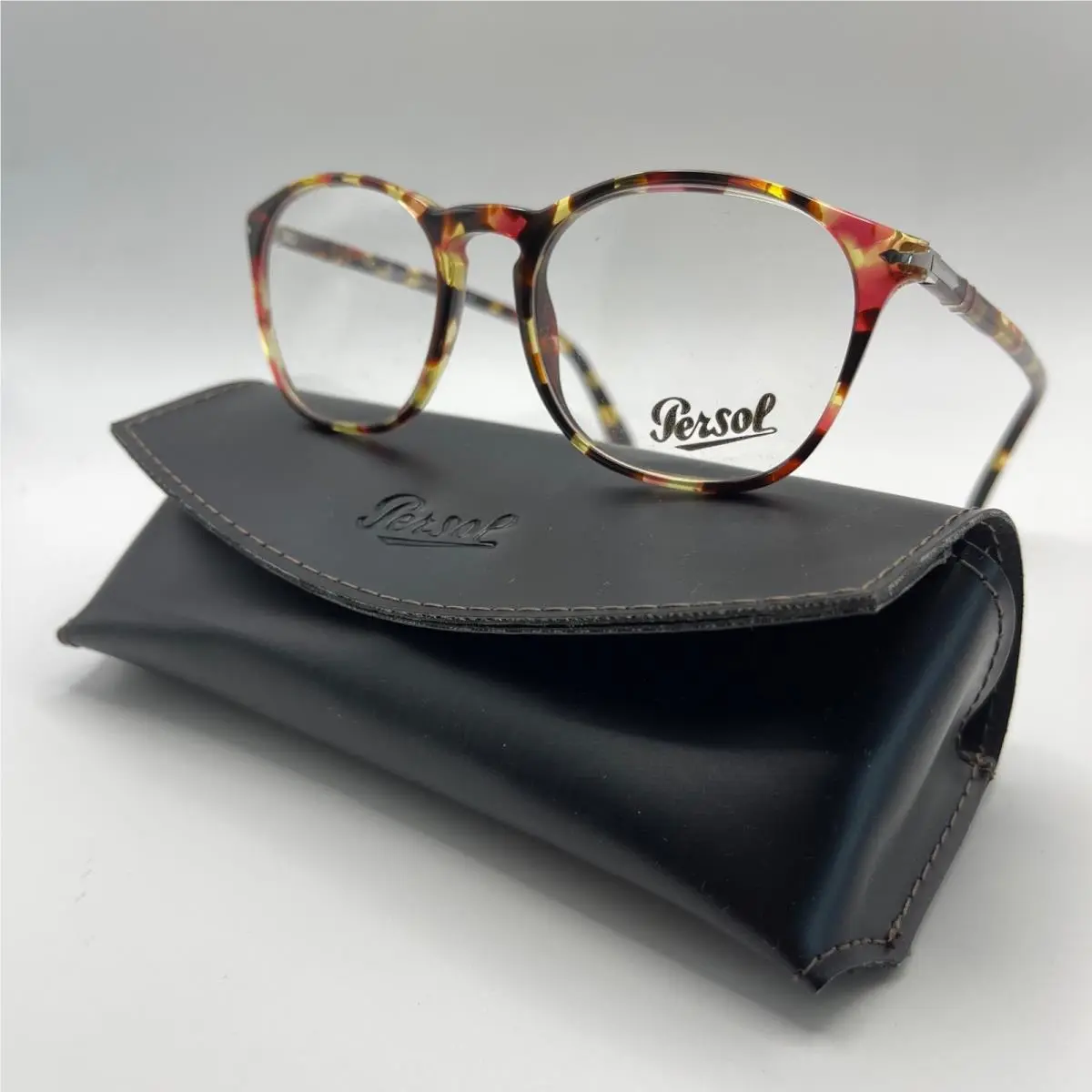 PO3007VM 1059 Havana Silver Round Panto Eyeglasses Optical Frame Italy by Persol