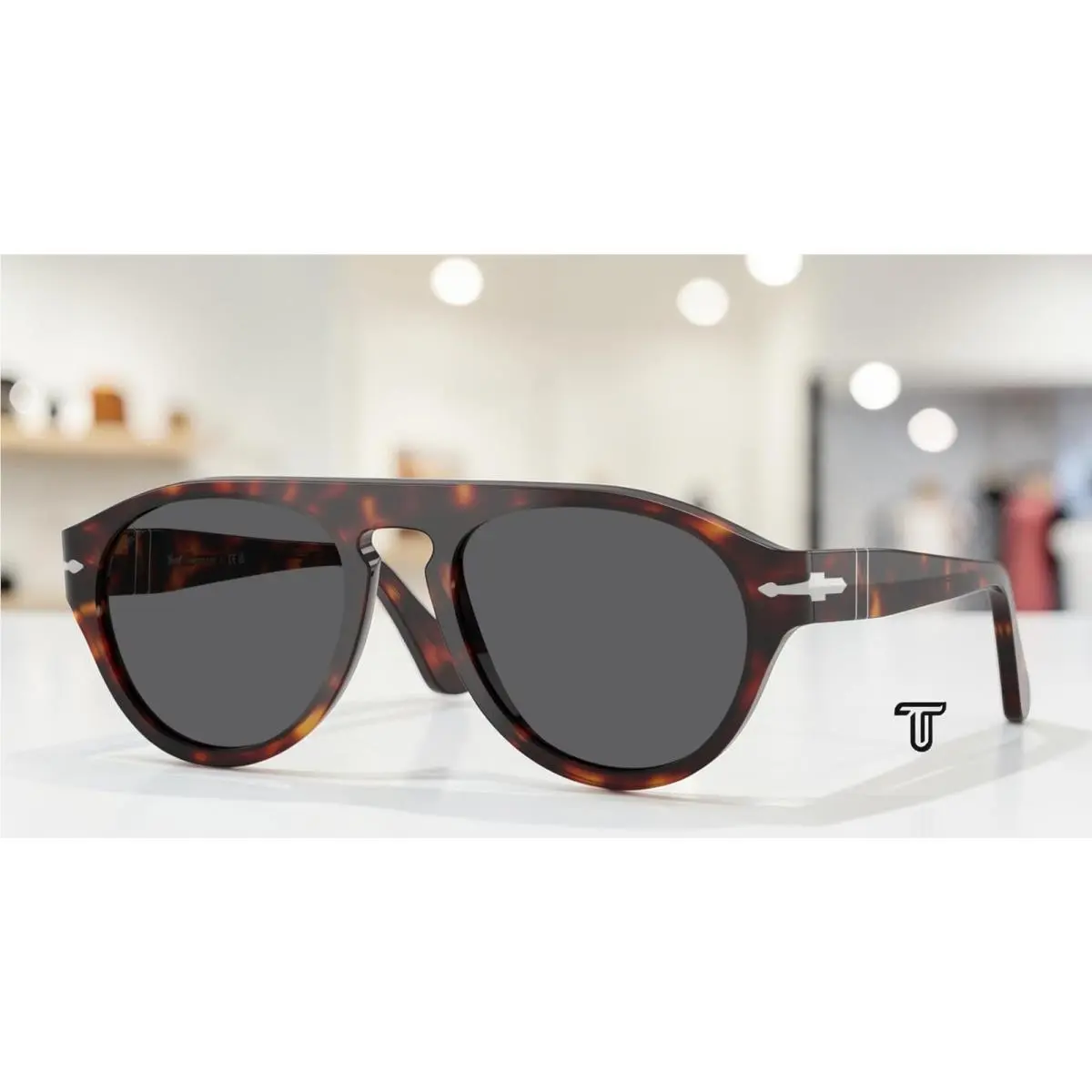 PO3370S 24 B1 Havana Dark Grey 53 mm Unisex Sunglasses by Persol