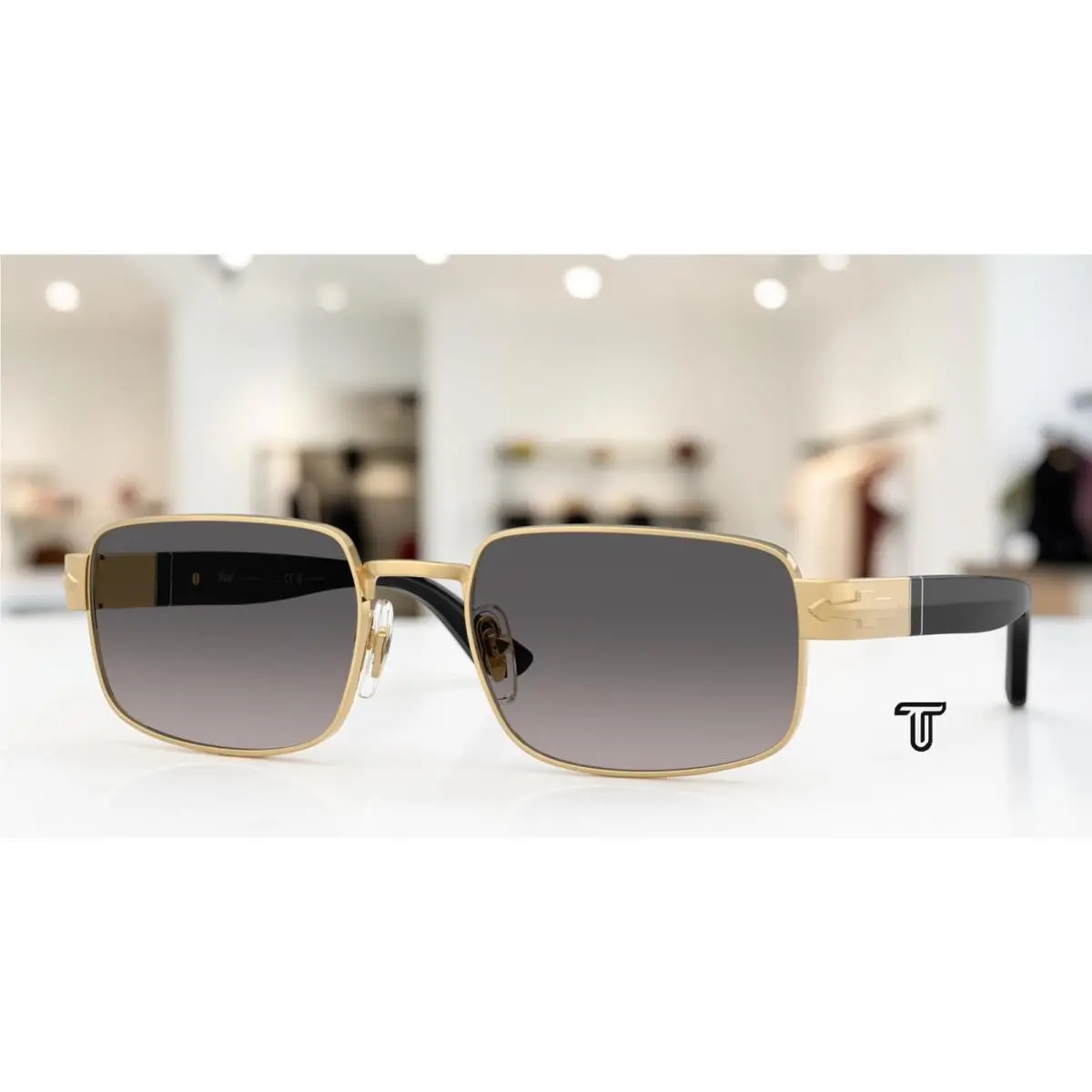 PO1022S 515 M3 Gold Gradient Grey Polarized 58 mm Unisex Sunglasses by Persol