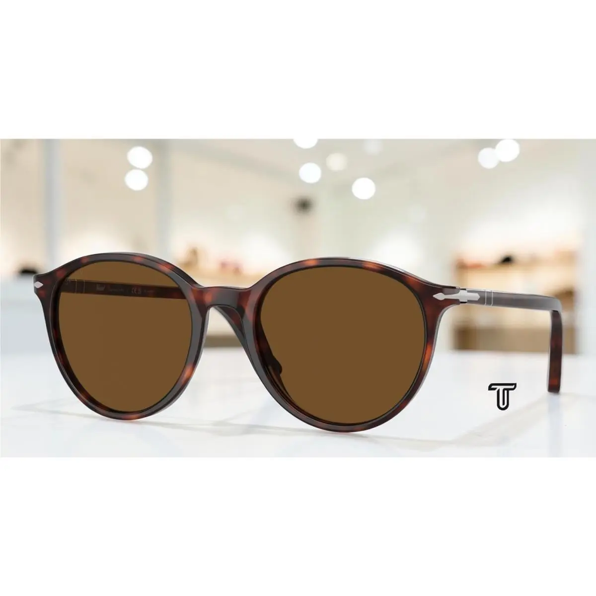 PO3350S 24 57 Havana Polarized Brown Polarized 53 mm Unisex Sunglasses by Persol