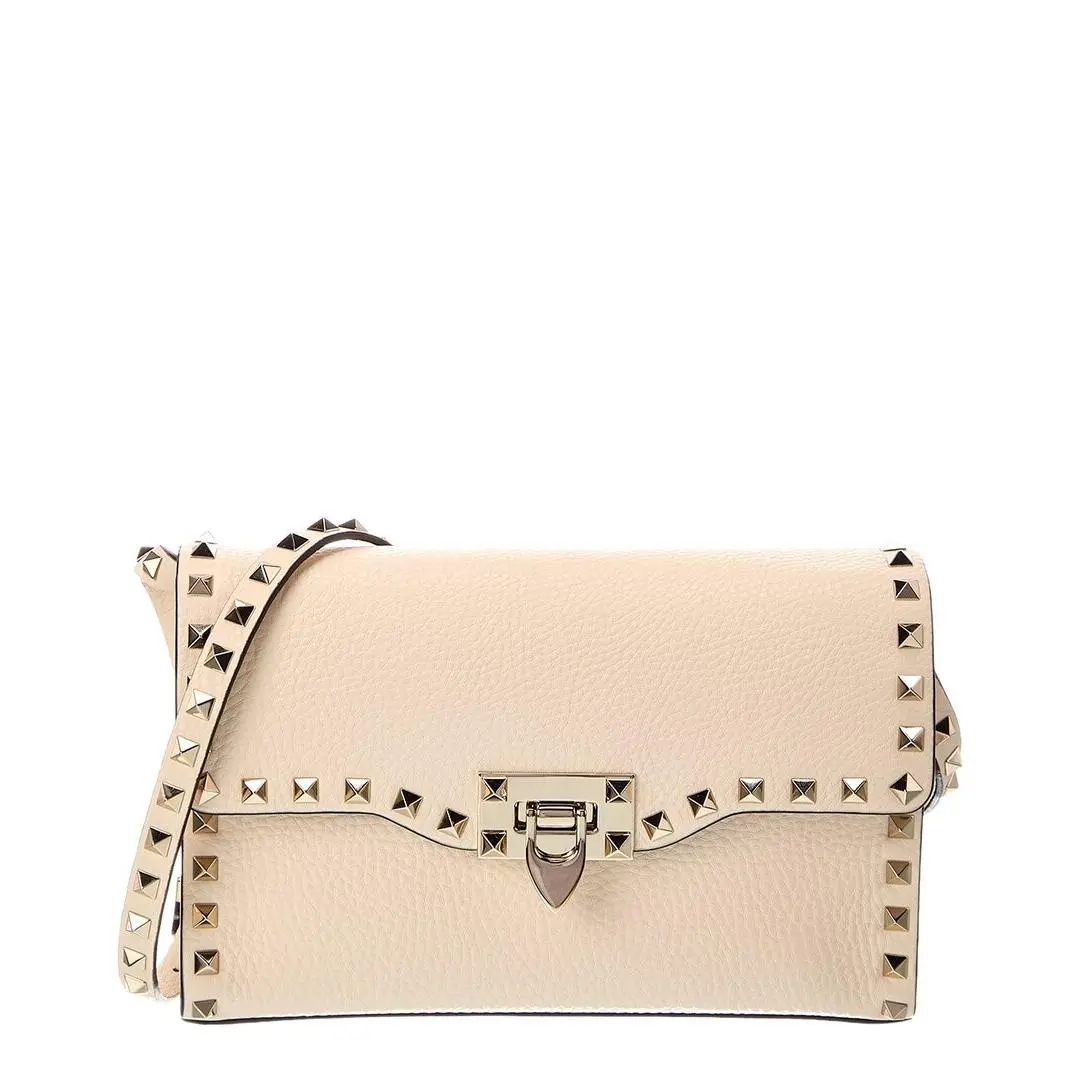 Valentino Rockstud Leather Crossbody Women`s White