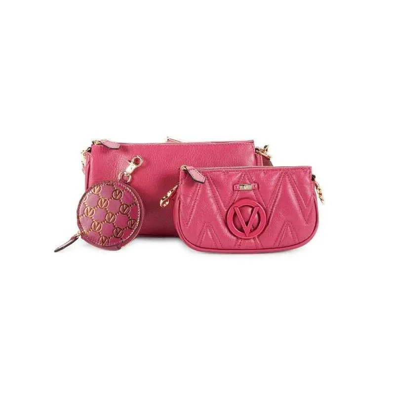 Valentino by Mario Valentino Shouder Purse Bag Pouches Magenta Leather