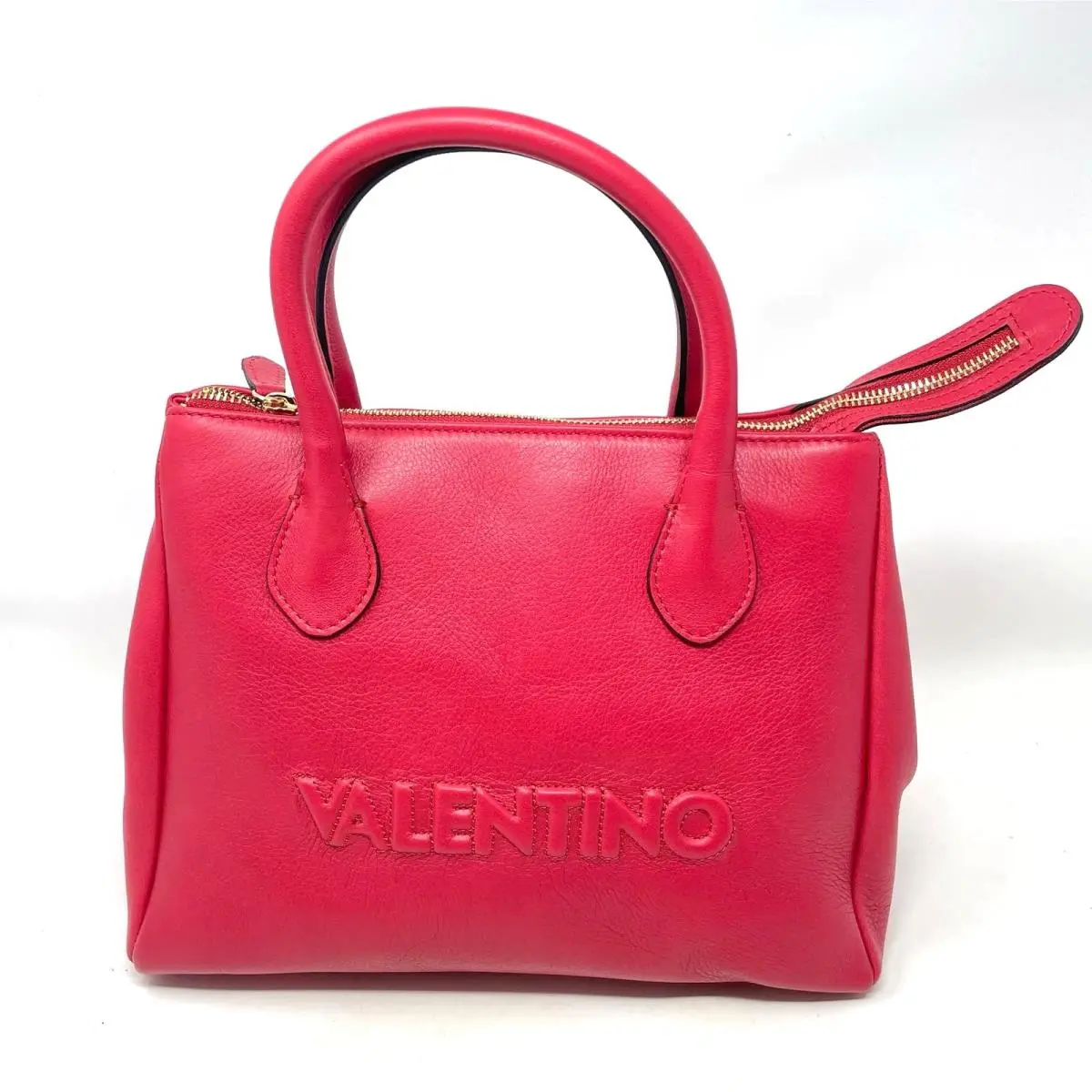 Mario  Ally Leather Embossed Satchel Crossbody Bag Lipstick Red by Valentino