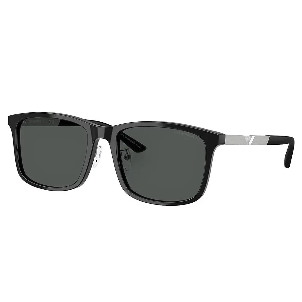Emporio Armani EA 4241D 501787 Shiny Black Metal Plastic Sunglasses Grey Lens