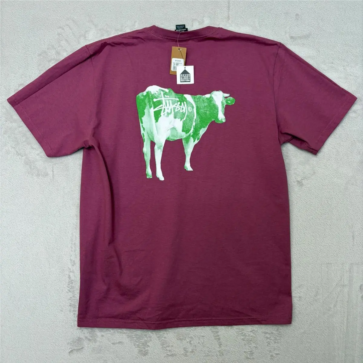Stussy Grassfed Shirt Berry Large Dsm Dover Street Market Tags Cow Print