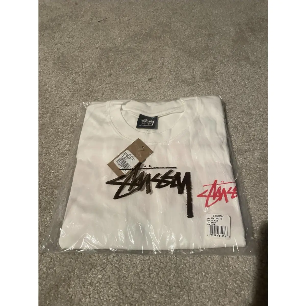 Stussy Beat Crazy T-shirt Mens Small White Graphic Logo