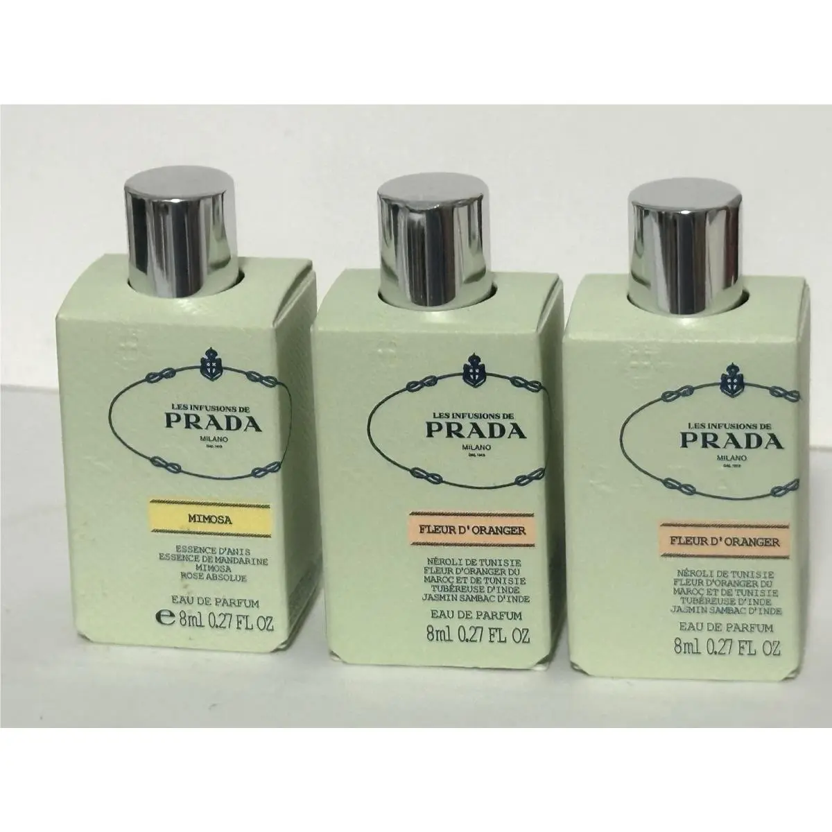 Prada Mimosa + Fleur D`oranger Edp 3 pc x 0.3 oz