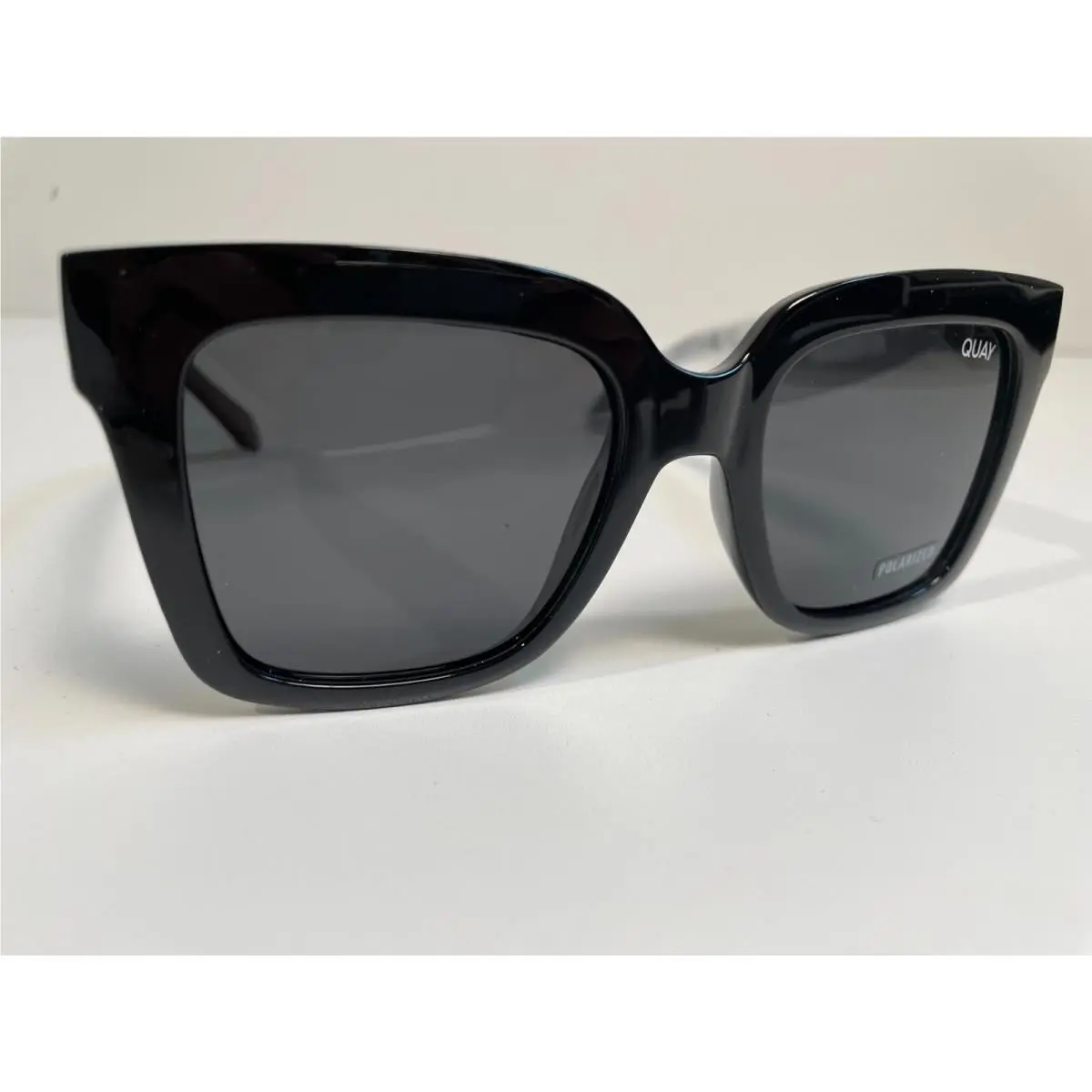 Quay Women`s Icy Polarized Oversized Square Sunglasses Black 69977