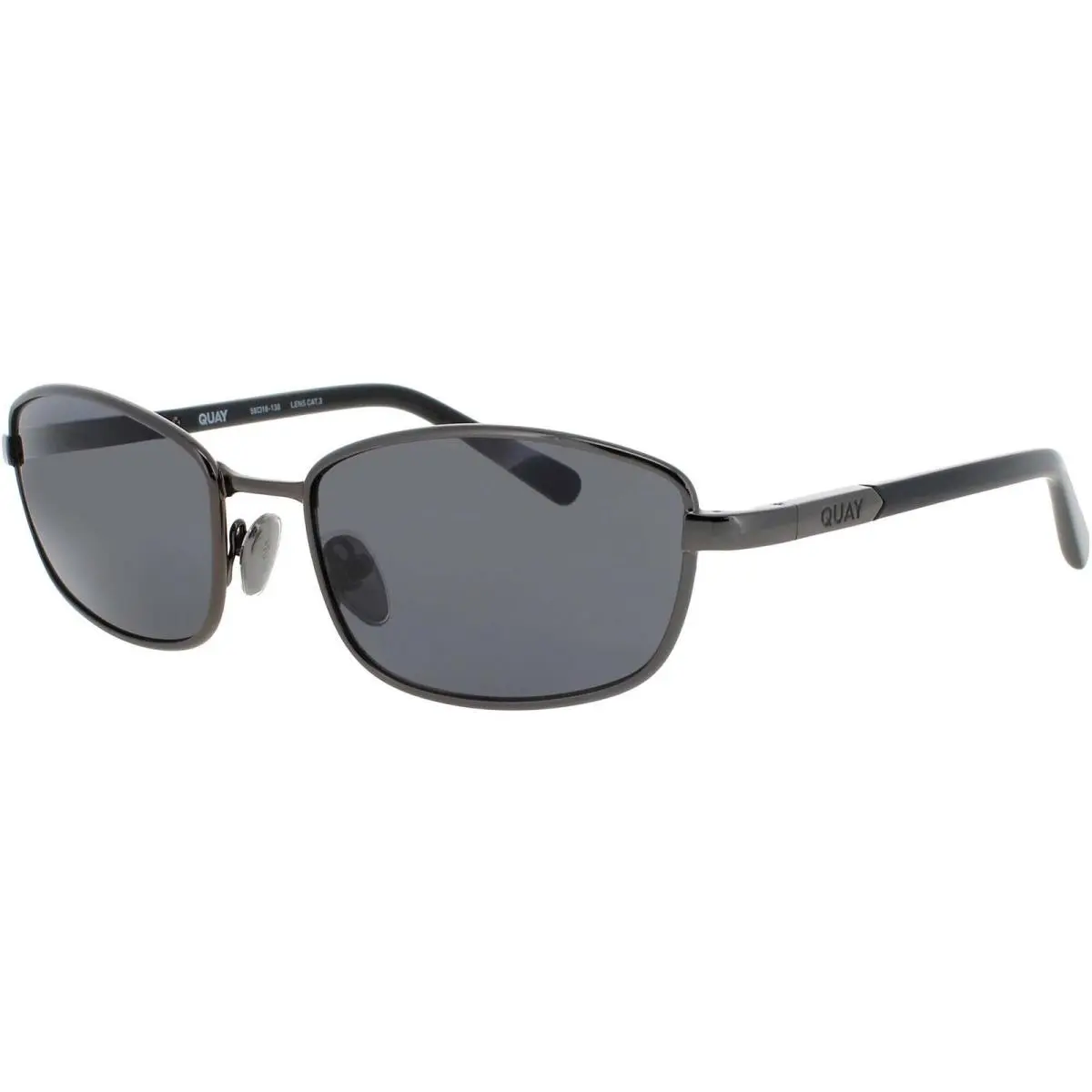 Quay Unisex Sunglasses Shiny Gunmetal Metal/acetate Frame Text ME Gnmtl/smk by QUAY